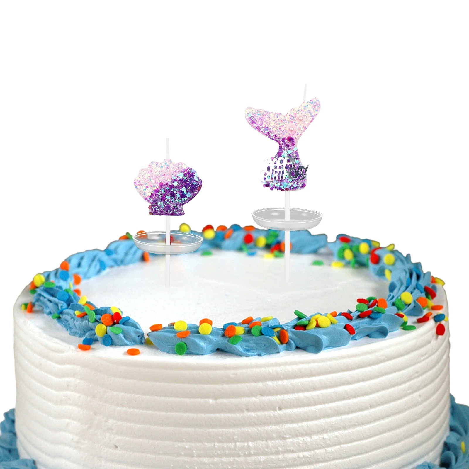 200 Pcs Plastic Tray Taper Wax Holder Anti-dripping Round Trays Cake Protectors Tapered Candles