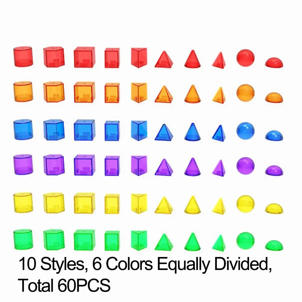 3D Kid Montessori Toy Creative Translucent Montessori Table Toys Geometric Shapes Blocks Sensory Activity Sensory Learning Toy