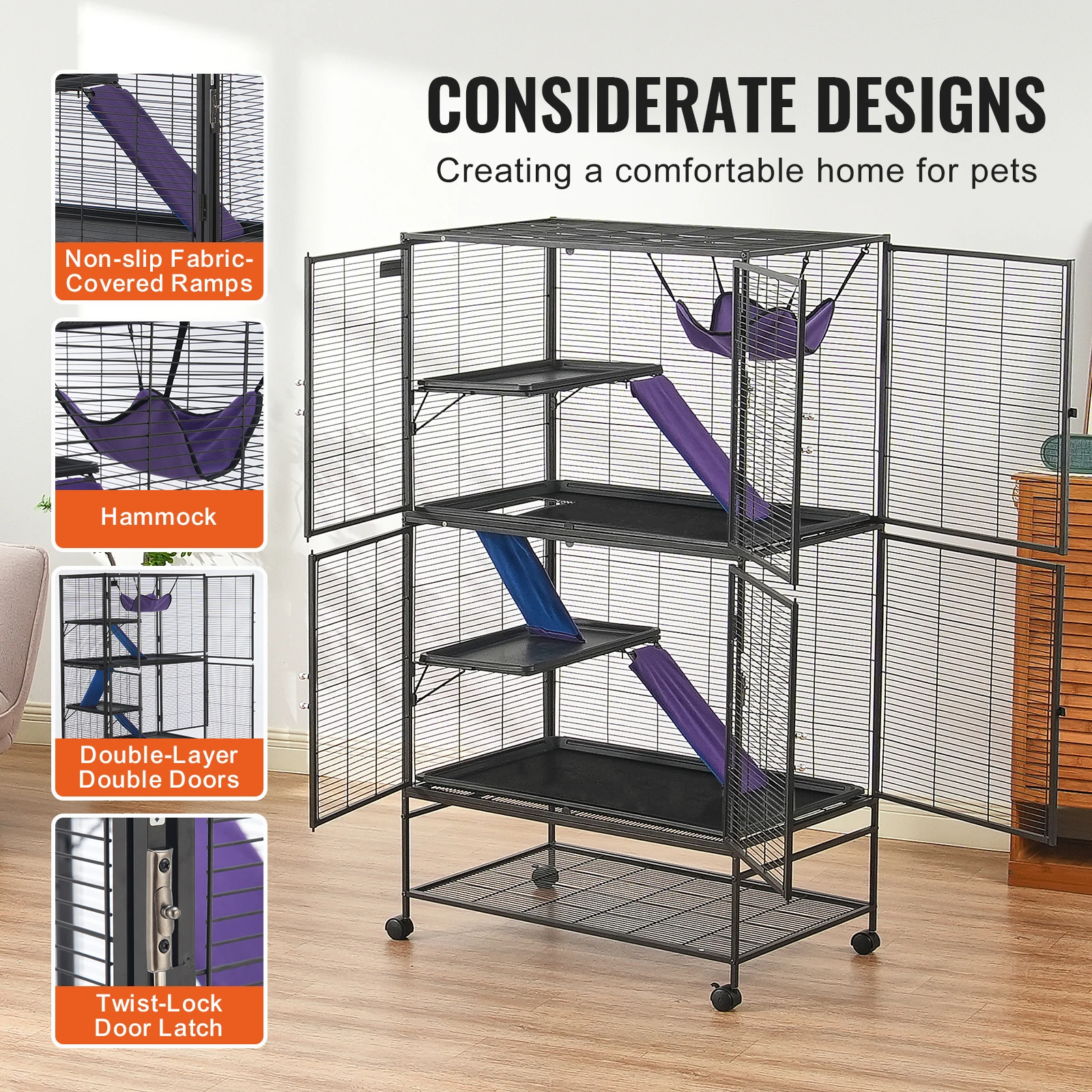 Rolling Metal Ferret Cage 6