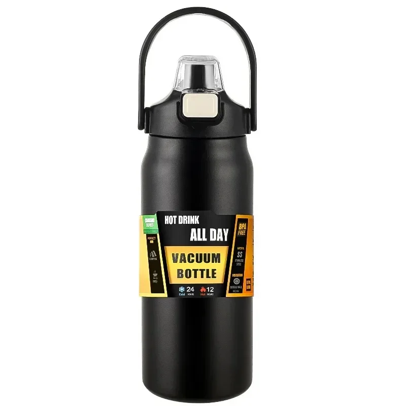 thumbnail image 1 of Outdoor Thermos Portable 304 Stainless Steel Thermal Mug 800/1500ML Tumbler Vacuum Flask Cold Hot Sports Water Bottle with Straw, 1 of 5