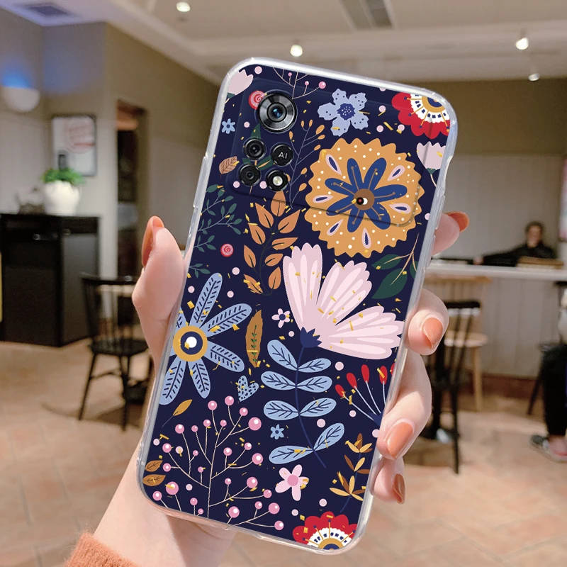 Elegant Floral Butterfly Soft Silicone Transparent Phone Case