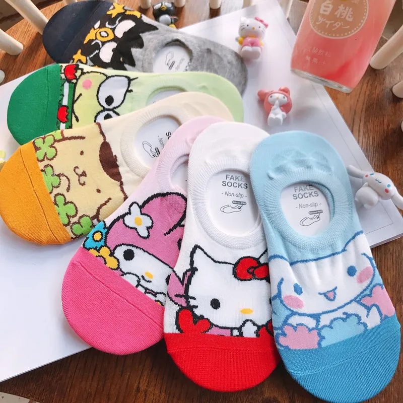 

Cartoon KT cat, dog, frog, penguin, cotton, silicone, non-slip, female boat socks, invisible socks, cute socks, student gifts