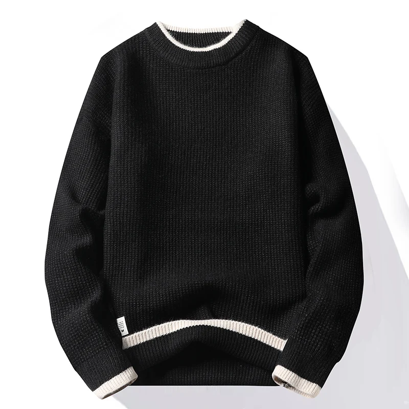 

Men Sweater Streetwear 2023 Fashion Striped Pullover Men Knitwear Shirt Pull Homme Autumn Winter Cotton Sweaters
