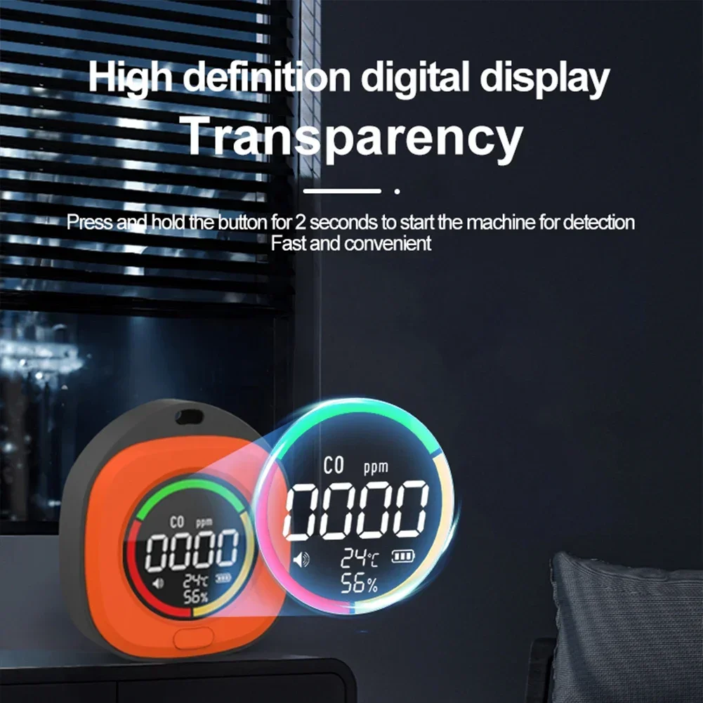 3 In 1 Carbon Monoxide Detector HD LCD Display CO Air Quality Monitor CO Detector Alarm Temp Humidity Sensor