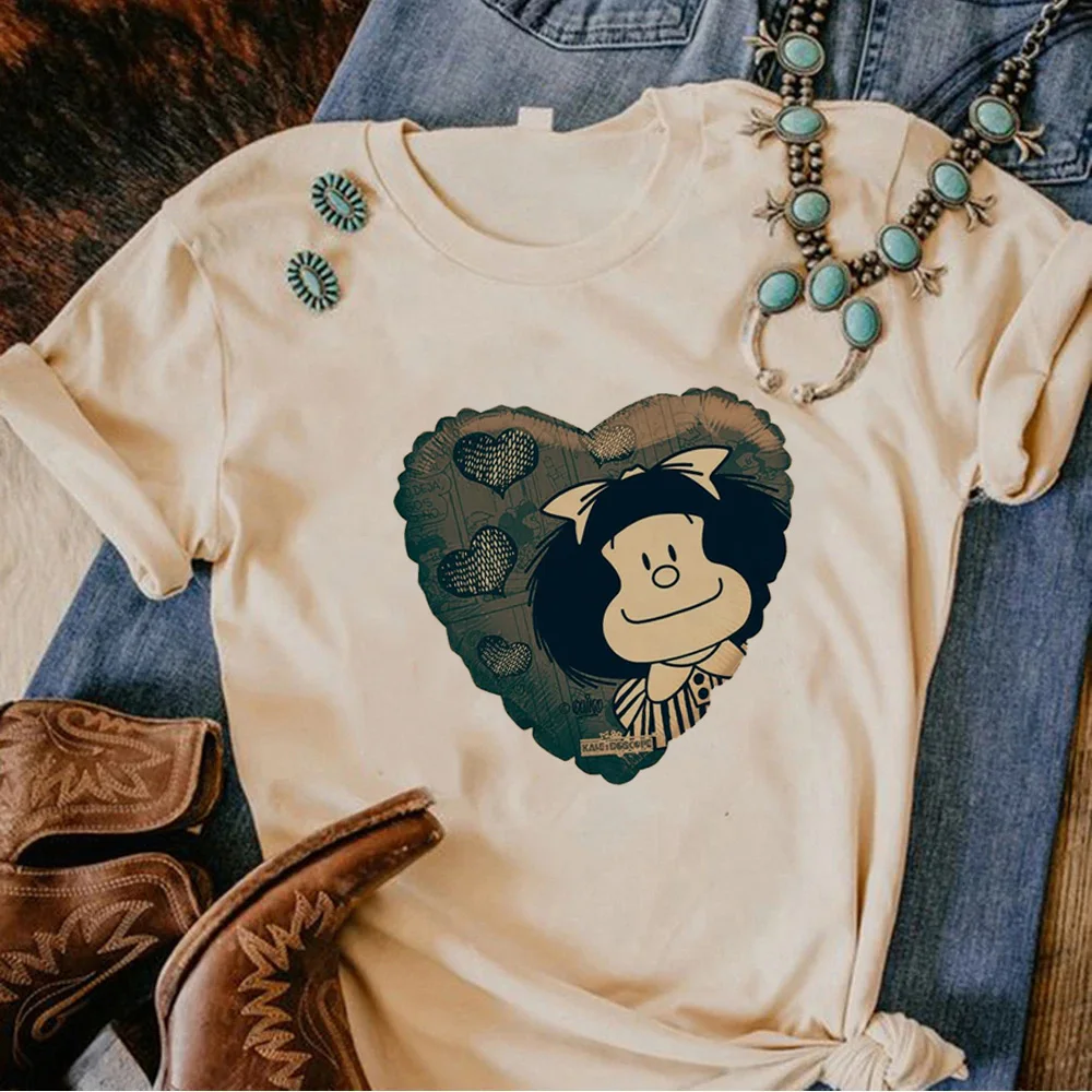 

Топ Mafalda женский Графический в стиле Харадзюку, комикс, женская уличная одежда y2k 2000s