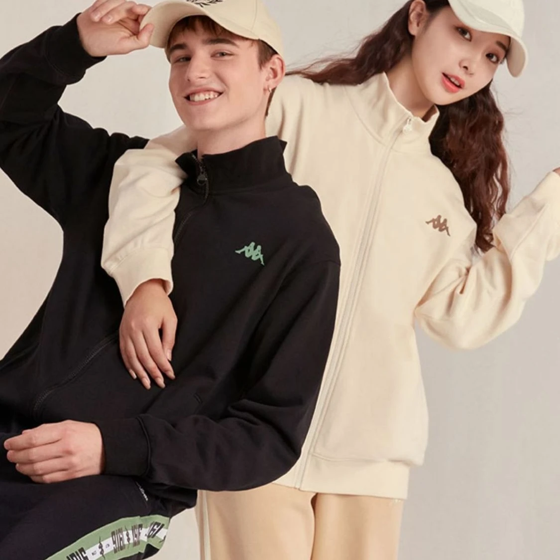 카파 칼리지 스타일 캐주얼 스웨터 재킷 남성 여성 빈티지 오픈 가디건 코트 커플 매칭 코튼 스포츠웨어