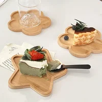 Bamboo Tray Irregular Flower Pots Multifunctional  Wood Saucer Kitchen Decorative Wooden Plate Coffee Cup Coaster Food Cake Mat 2