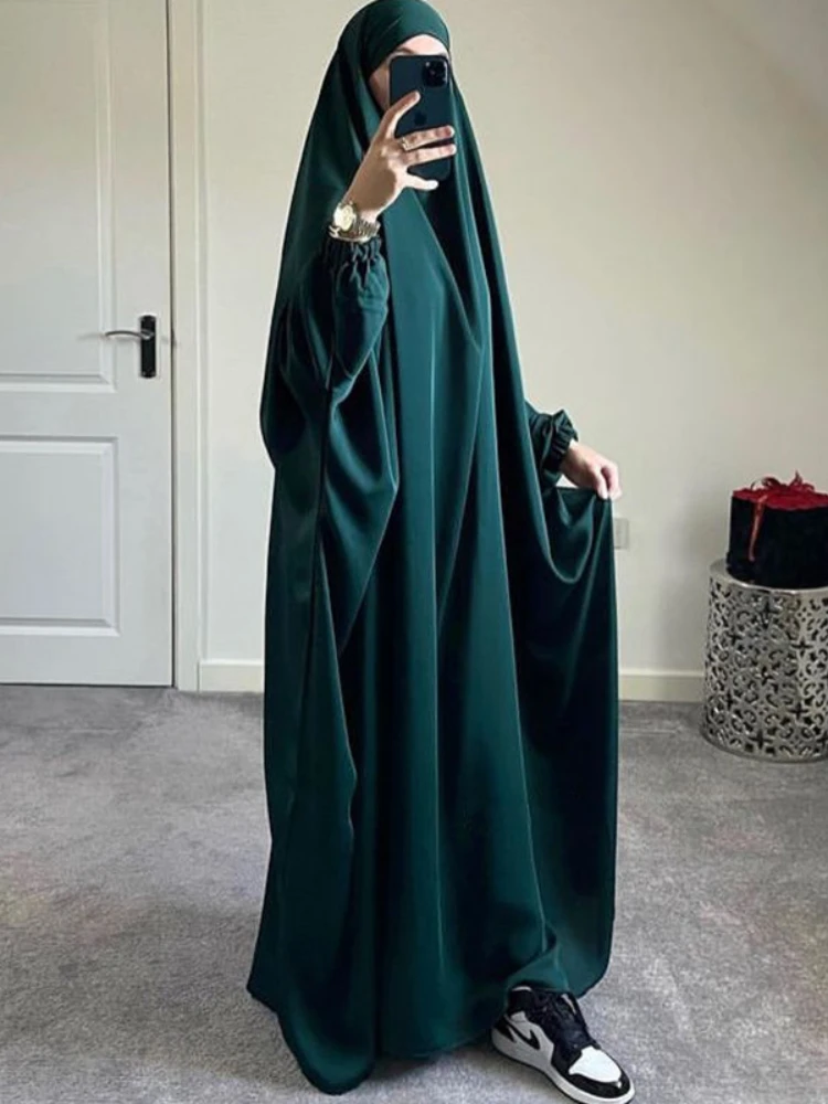 Jilbab Hooded Abaya Muslim Women Prayer Garment Hijab Dress Arabic Overhead Kaftan Khimar Robe Eid Ramadan Gown Islamic Clothes