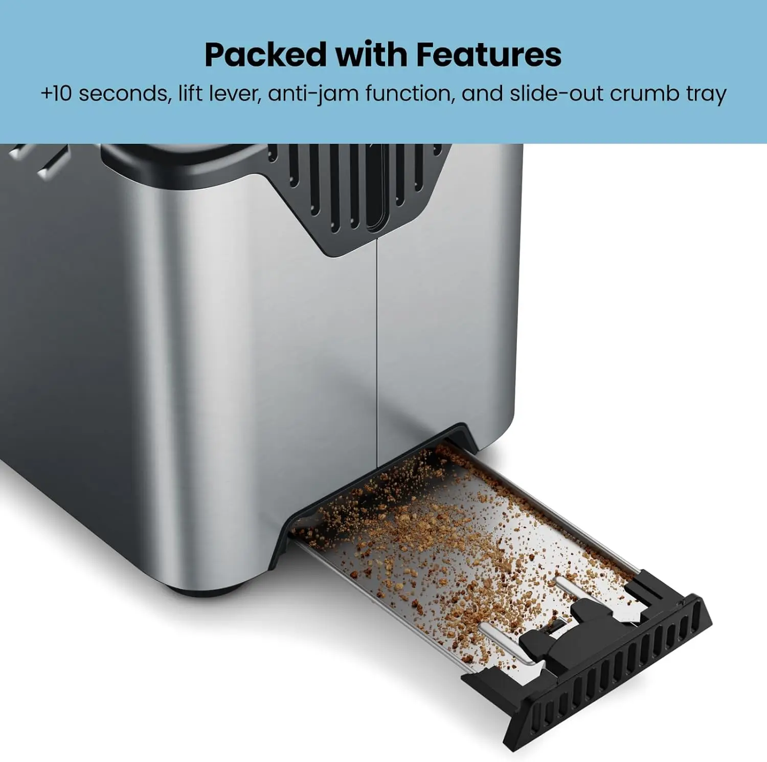 4 Slice Digital Toaster, 6 Shade Settings, Stainless Steel Toaster 4 Slice with Extra-Wide Slots, Thick Bread Toaster 6