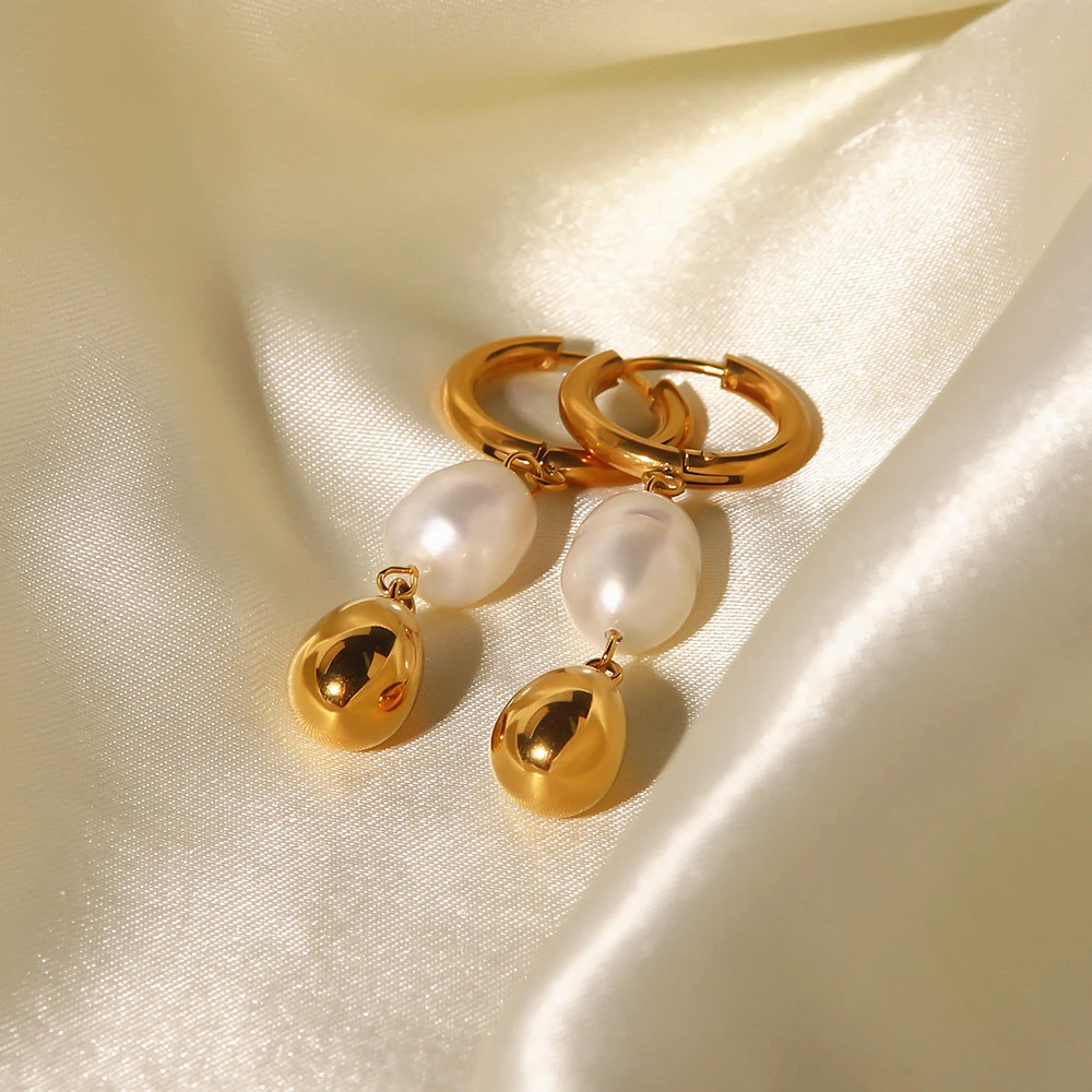 

Europe and America New Trend Earrings Natural Pearl Water Drop Dangle Earrings for Women Daily Jewelry Pendant Gift