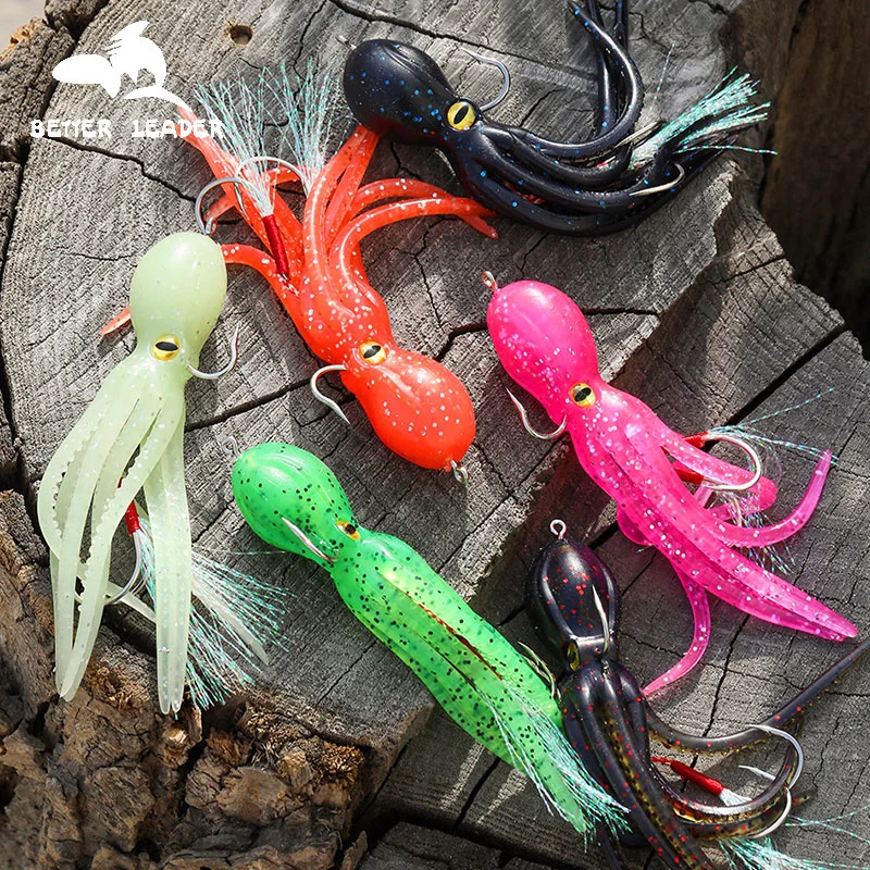 

Octopus Fishing Lure 22g Double Hook Artificial Silicone Soft Baits 23g Triple Jig Sinking Octopus Swimbaits For Bass Trout Shad