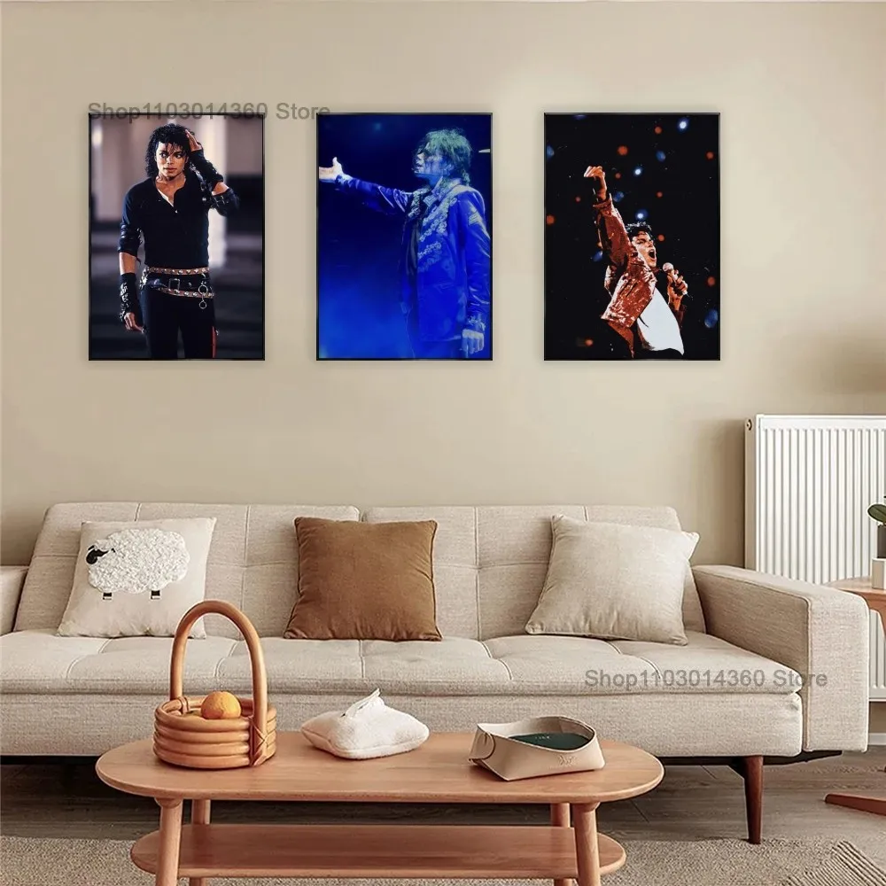 1pc Musicians And Singers Michael Jackson Self-adhesive Art Poster Waterproof Paper Sticker Coffee House Bar Room Wall Decor