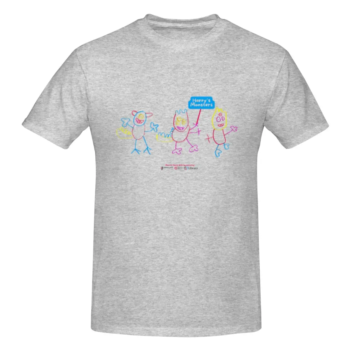 thumbnail image 1 of Camiseta de manga corta 100 % algodón para hombre de Harry's Monsters - The Whole Gang, camiseta holgada, 1 of 5