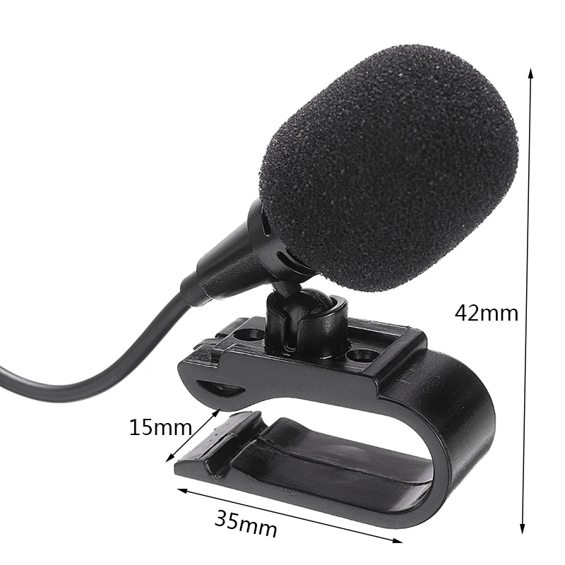1pc Car Audio Microphone 3.5mm Jack Plug Mic Stereo Mini Wired External Microphone For SONY JVC PIONEER Portable Accessories