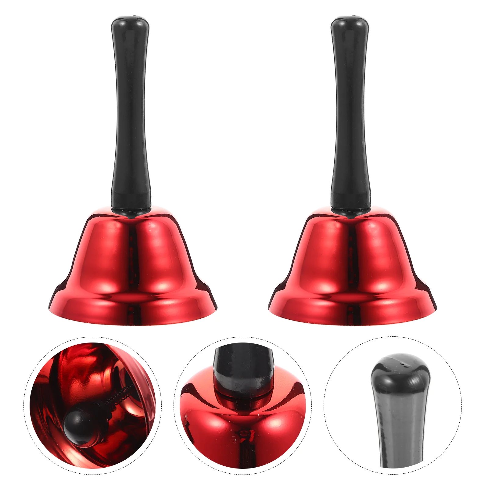 

2 Pcs Decor Christmas Restaurant Call Bell Xmas Gifts Service Brass Reception Hand Metal Table Child