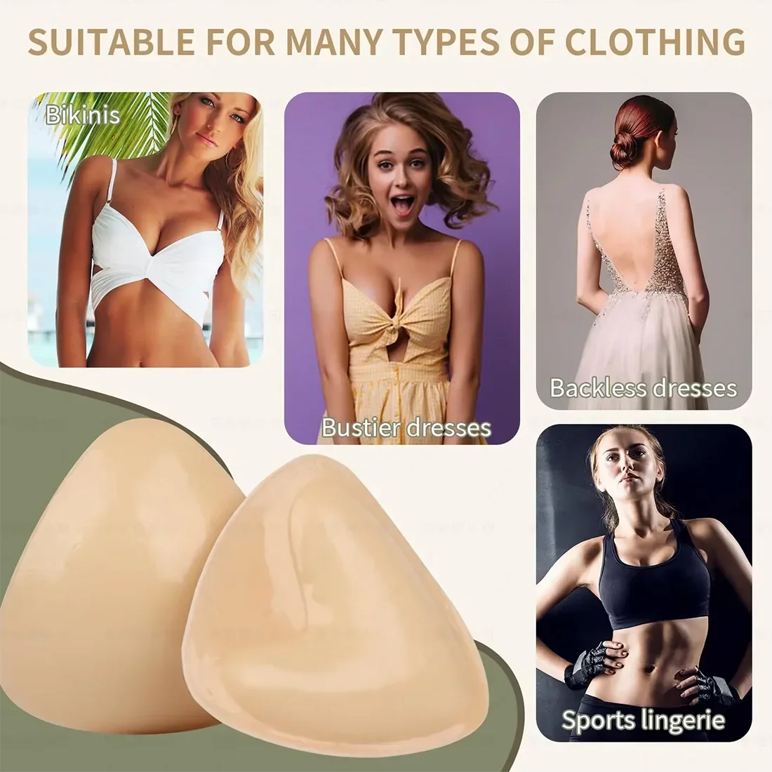 Women Triangle Nipple Cover Sticker Boost Inserts Bra Lift Up Bra Pads  Adhesive Cup Chest Patch Breast Invisible Bra Bikini Pad