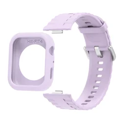 Silicone Strap & Protective Frame for Smartwatch - Versatile Wristband Accessories (Purple)