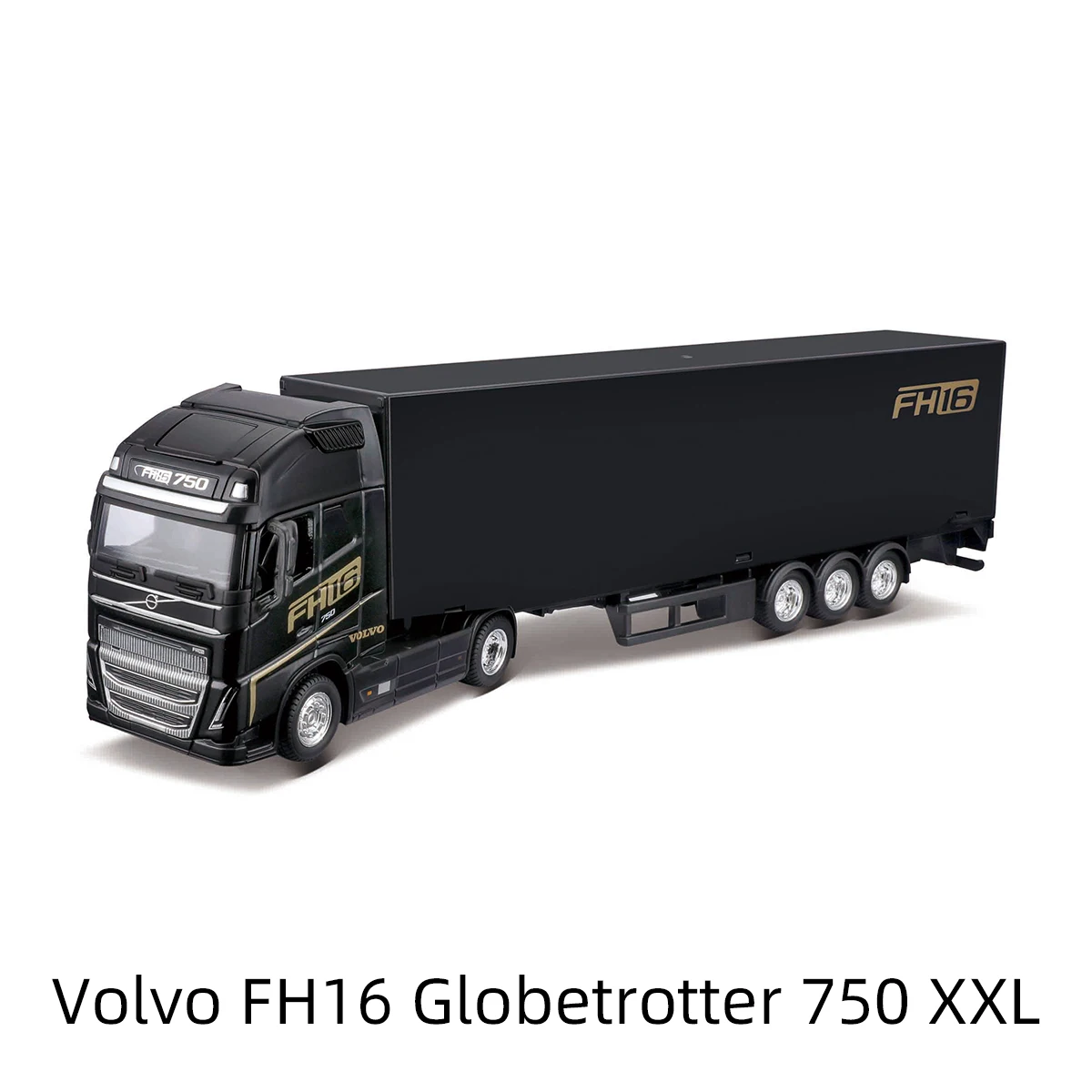 Bburago 1:43 Volvo FH16 Globetrotter 750 XX M-B Actros Trailer Heavy Tractor Truck Black Die Cast Collectible Hobbies Model Toys