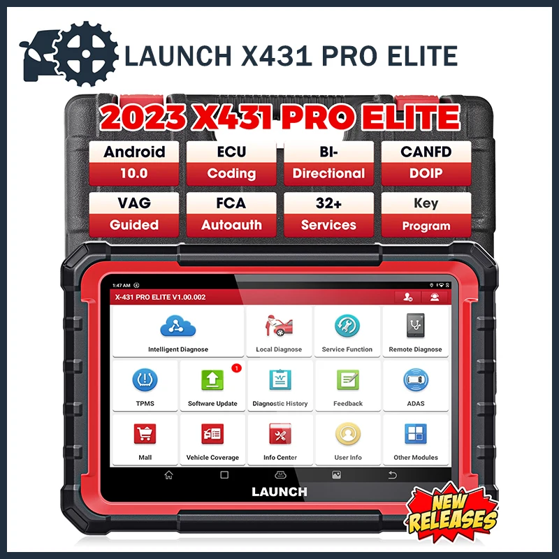 2023 Nuovo Lancio X431 Pro Elite Obd2 Scanner Tutti Gli Strumenti Diagnostici Del Sistema Canfd Doip Protocol Ecu Coding 31 + Reset Test Attivo