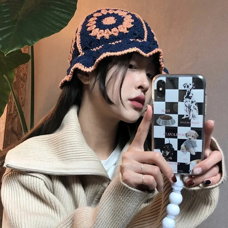 Amazon | レディース クロシェ編み帽 カギ編み サマーニット帽子