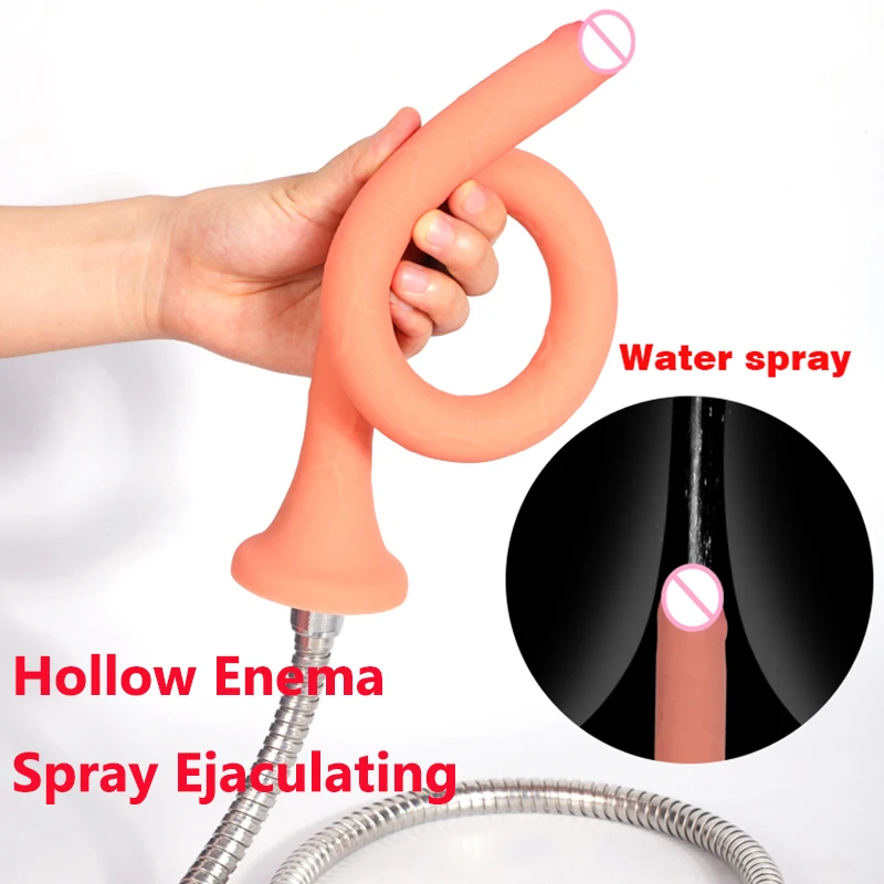 Ihålig ejakulerande dildo med sugpropp för kvinnor masturbator_voghion.com