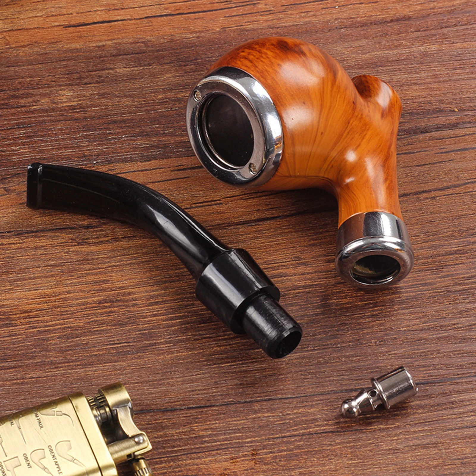 Resin Wooden Tobacco Pipe 1pc Smoke Pipe Elbow Roll Filter Cigarette Holder Herb Grinder Smoking Tool tobacco pipe herb smoking pipe smoking pipe handicraft pipe