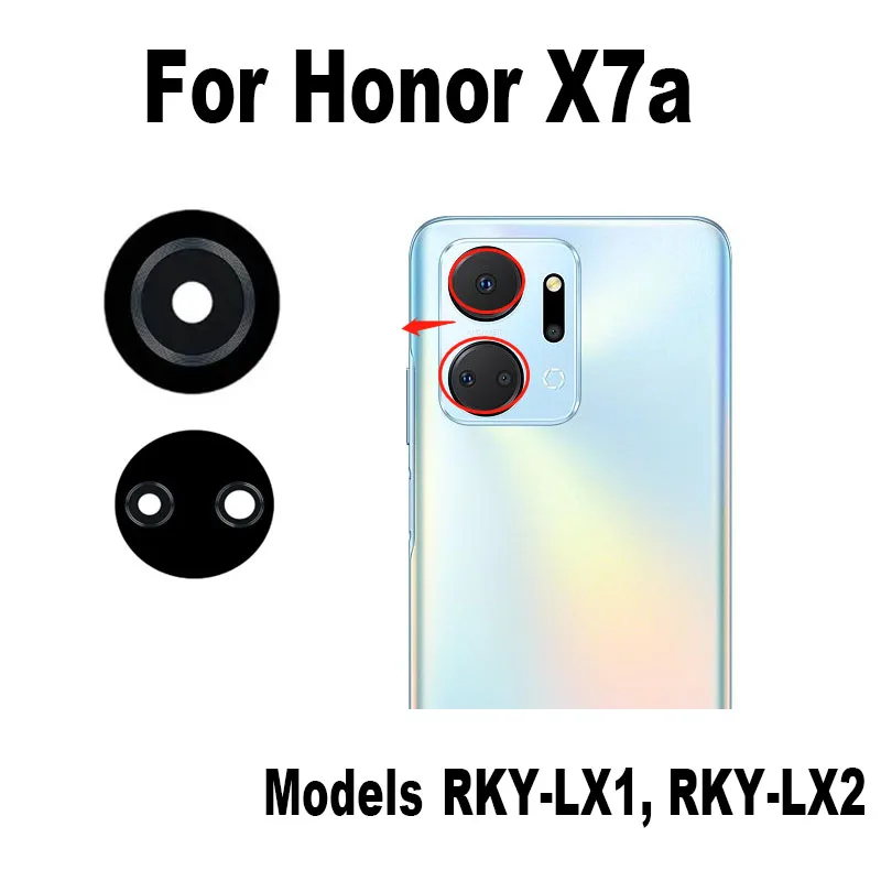 

Original Back Camera Lens For Huawei Honor X7a Rear Glass Cover Upper Glass Replacement With Adhesive Sticker RKY-LX1, RKY-LX2