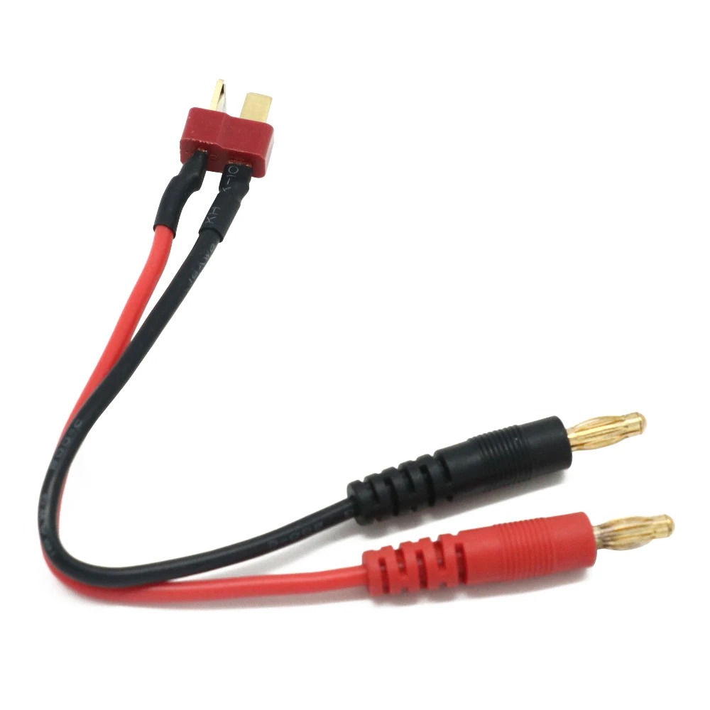 1pcs Battery Charger Cable 4.0mm Banana Male Connector To XT90/ XT60/ XT30/ T Plug 14AWG Silicone Cable 20CM For RC Lipo Battery 4