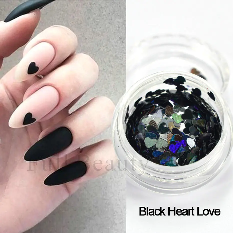 Amazon.com: Valentine's Day Heart Nail Glitter Sequins - 3D Holographic Heart  Glitter Nail Art Flakes - Valentine Nail Art Stickers Decals for Acrylic  Nails Design Nail Sparkle Confetti for Nail Art Decoration :