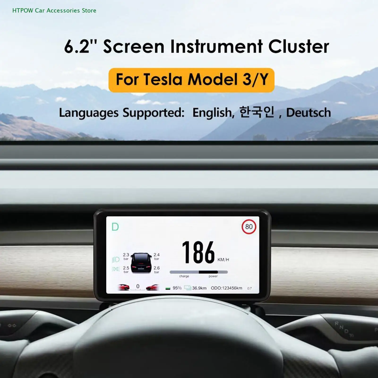 New 6.2in Car Dashboard Large Screen HUD Cluster HD LCD Meter For Tesla  Model 3 Model Y Instrument Accessories - AliExpress