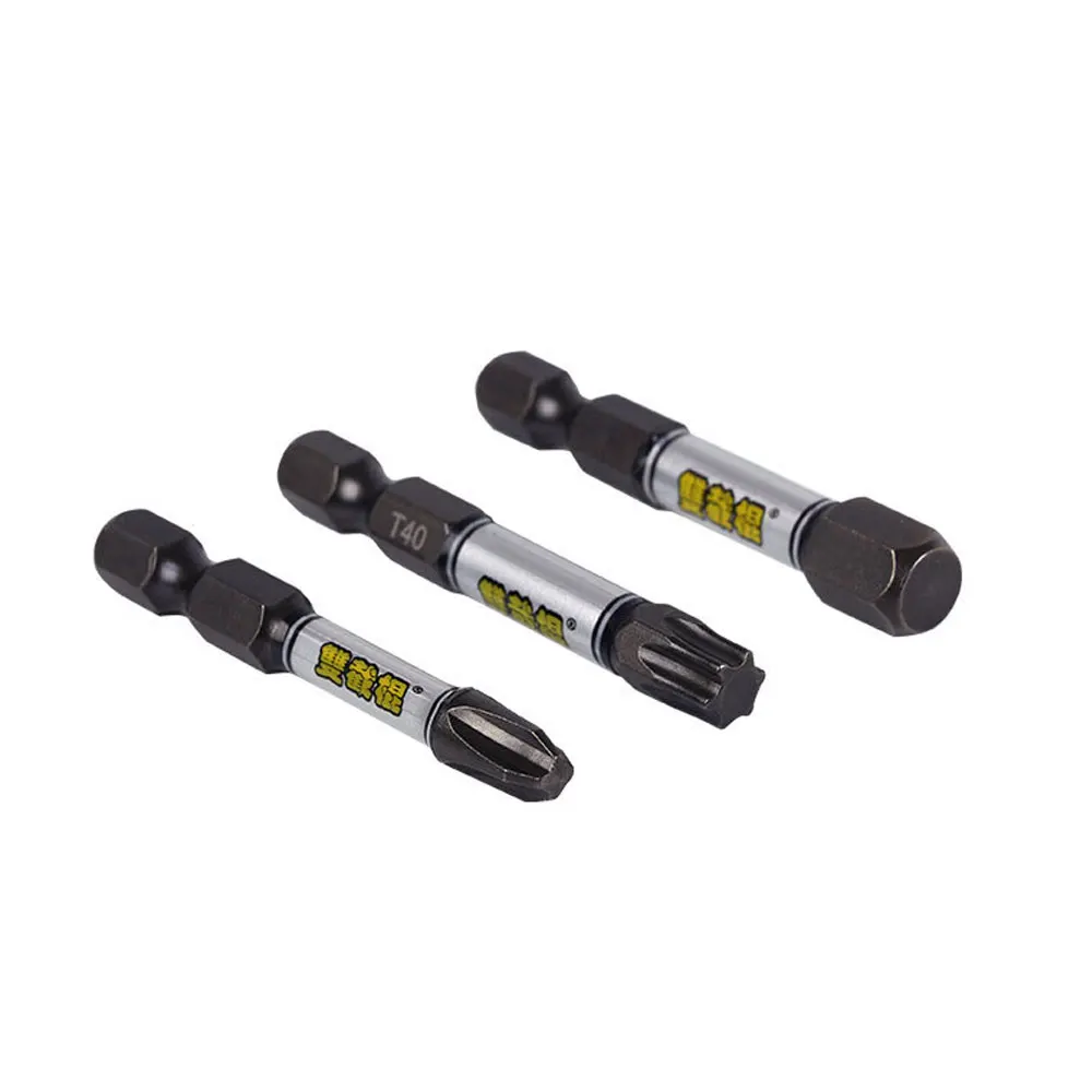 50mm Screwdriver Bit Set 1/4 Impact Drill Batch Head Torx Hex Cross Plum Blossom Head Magnetic Tamper Proof Screwdriver Bits 5
