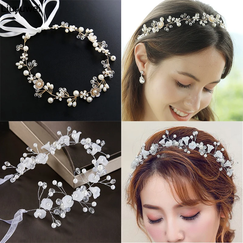 Diademas plateadas para joyería para cabello, tiara de cristal con perlas para novia, tocado, accesorios cabello para novia, regalo| | - AliExpress