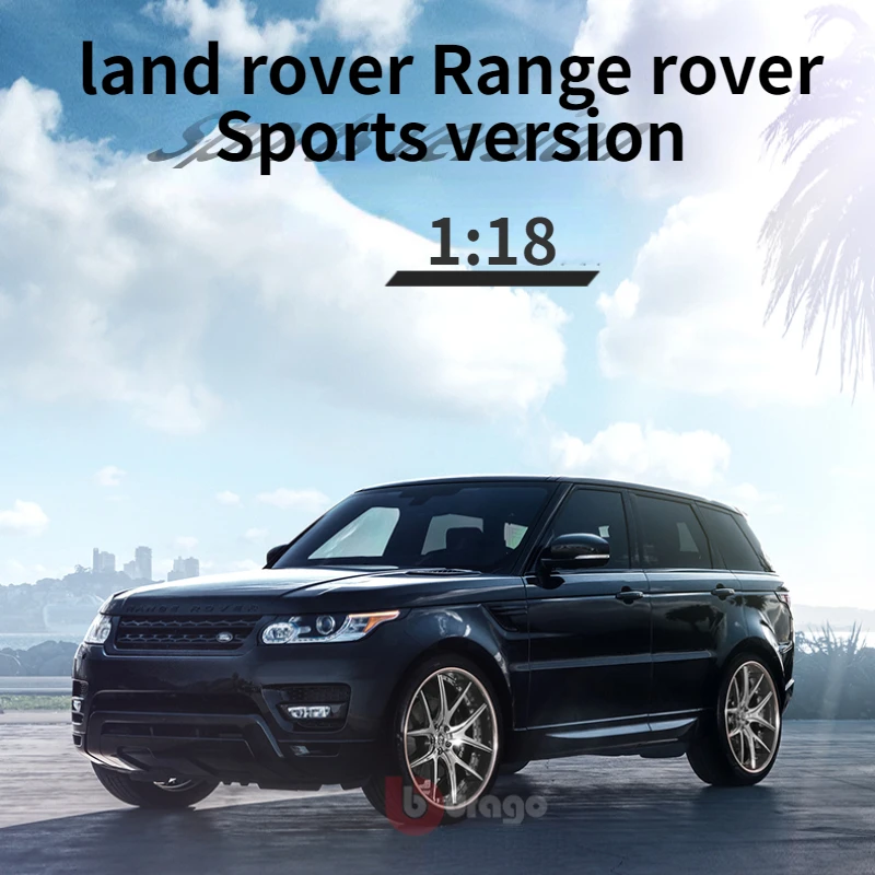 

Спортивная модель автомобиля Bburago Land Rover Range Rover 1:18 SUV, 2 двери, открытая игрушка из сплава, металлические игрушки, подарки для мальчиков