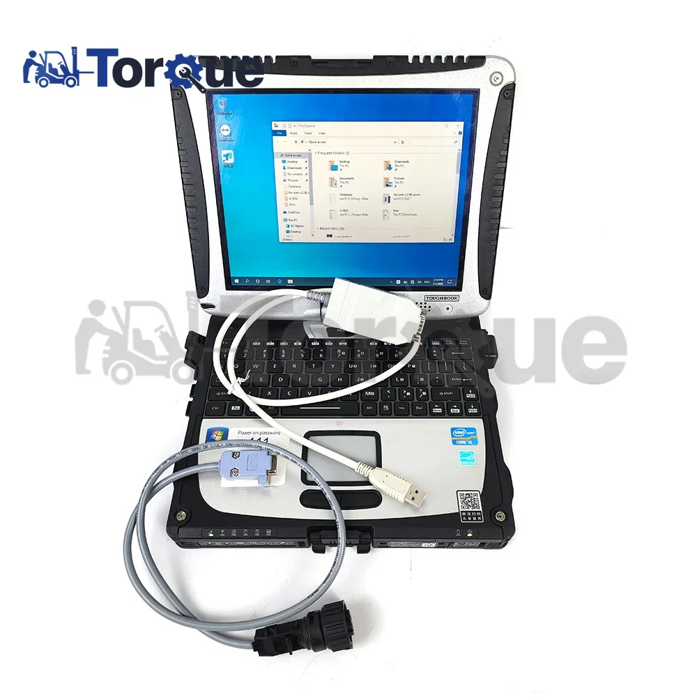 

CF19 laptop with New Forklift Crown linde Interface PEAK PCAN-USB Crown CAN Interface full system diagnostic tool