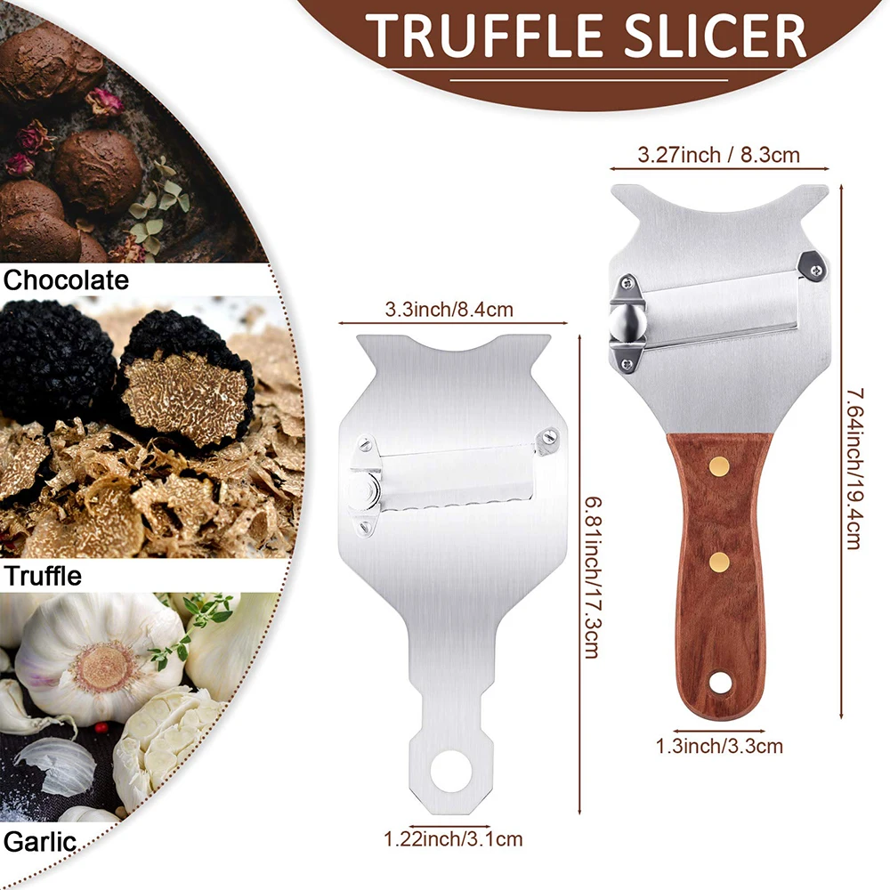 Cheese Slicer Truffle Slicer Adjustable Blade Stainless Steel with Rosewood Handle