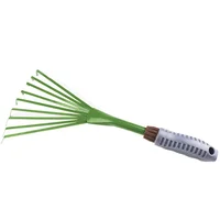 9 Teeth Garden Rake 15.5 Inch Grass Rake Hand Rake Leaf Broom with Comfort Grip Cleaning Pet Excrement Gardening Tools 1