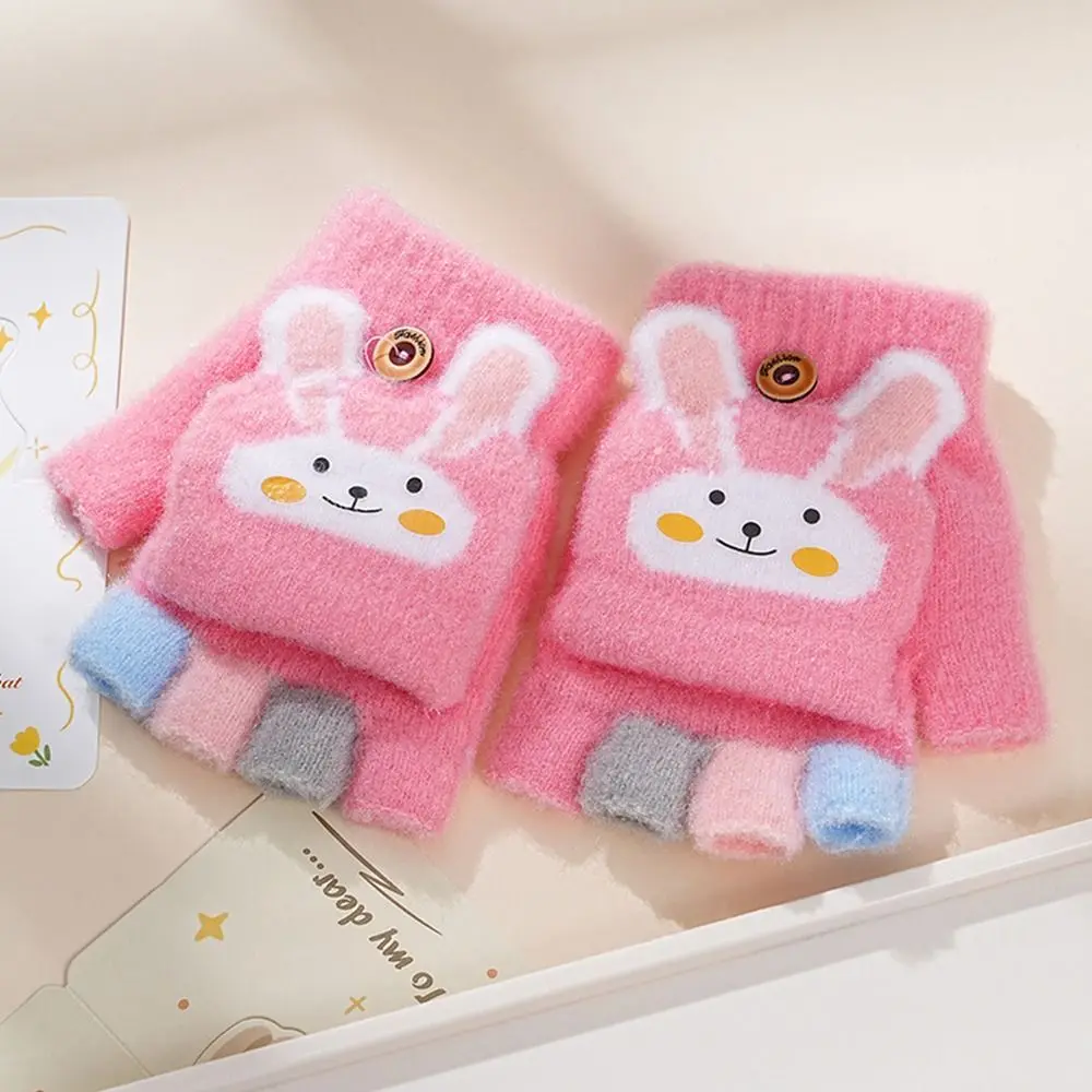 Warm Knitted Kids Winter Gloves for 3-9 Years Old