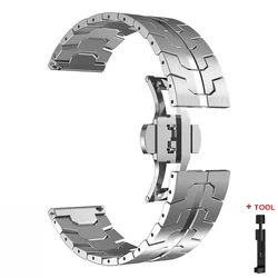 Luxury 22mm Stainless Steel Strap - Premium Metal Bracelet Watchband - KOSPET TANK M3 (Silver - Tool)