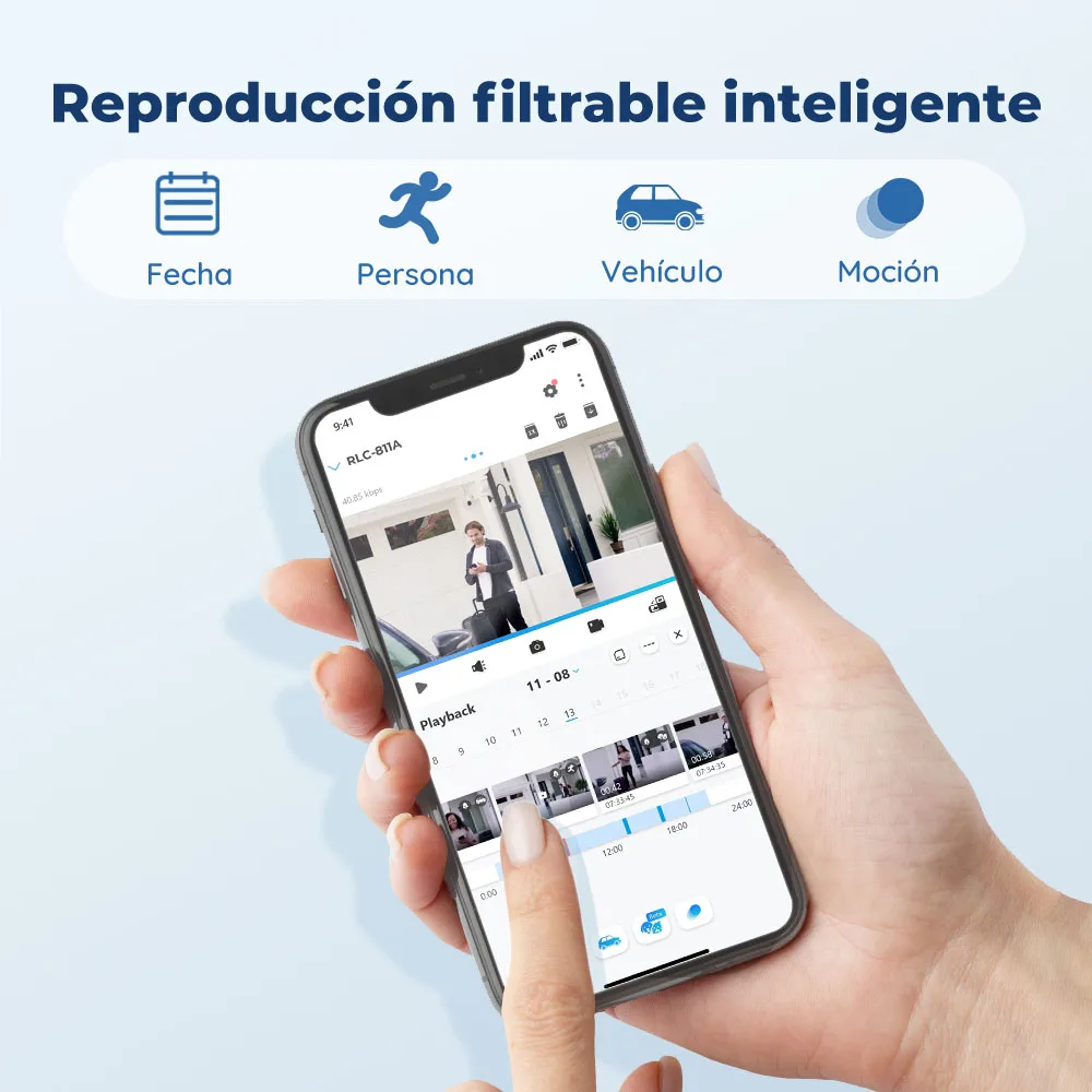 Reolink-cámara de seguridad inteligente 4K de 8MP, videocámara PoE con Zoom 5X, Audio bidireccional, IP, detección de personas y coches, foco de vigilancia, RLC-811A