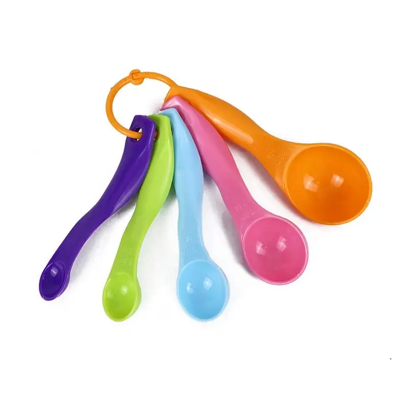 

5Pcs/set Lovely Colorful Measuring Cups Measure Spoon Kitchen Tool Kids Spoons Measuring Set Tools For Baking Coffee Tea