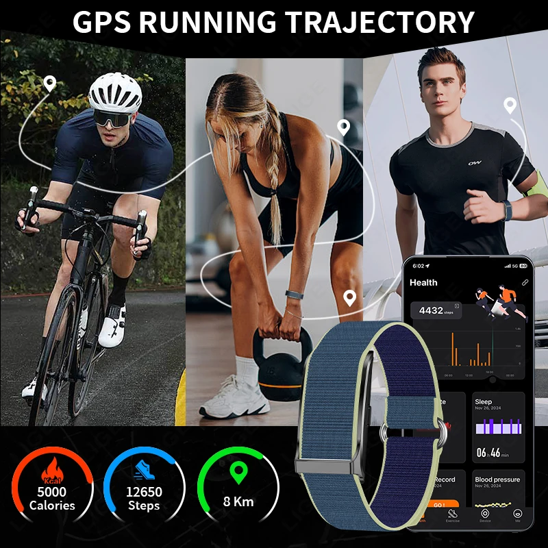 Braccialetto sanitario intelligente, tracker fitness per attività indossabile Modalità multi-sport Monitoraggio automatico continuo per tutto il giorno Dati sanitari - immagine 2