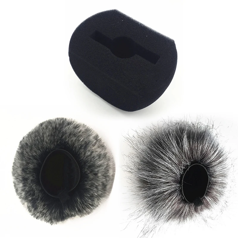 Microfono In Schiuma Coperchio Antivento Filtro Paracristallo In Pelliccia Artificiale Per Zoom H5 H6 Registratore Manuale Penna Mic