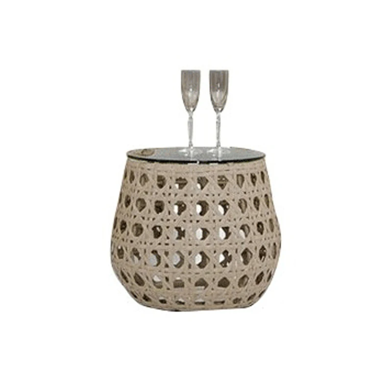 ספה רטן לחוץ פנאי מרפסת עמידה במים ומגן מהשמש יחיד כפול חצר מרפסת רהיטים