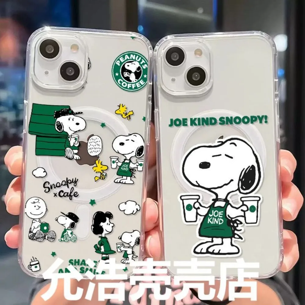 Magnetic Soft TPU Cartoon Dog Phone Case with S-Snoopies Design