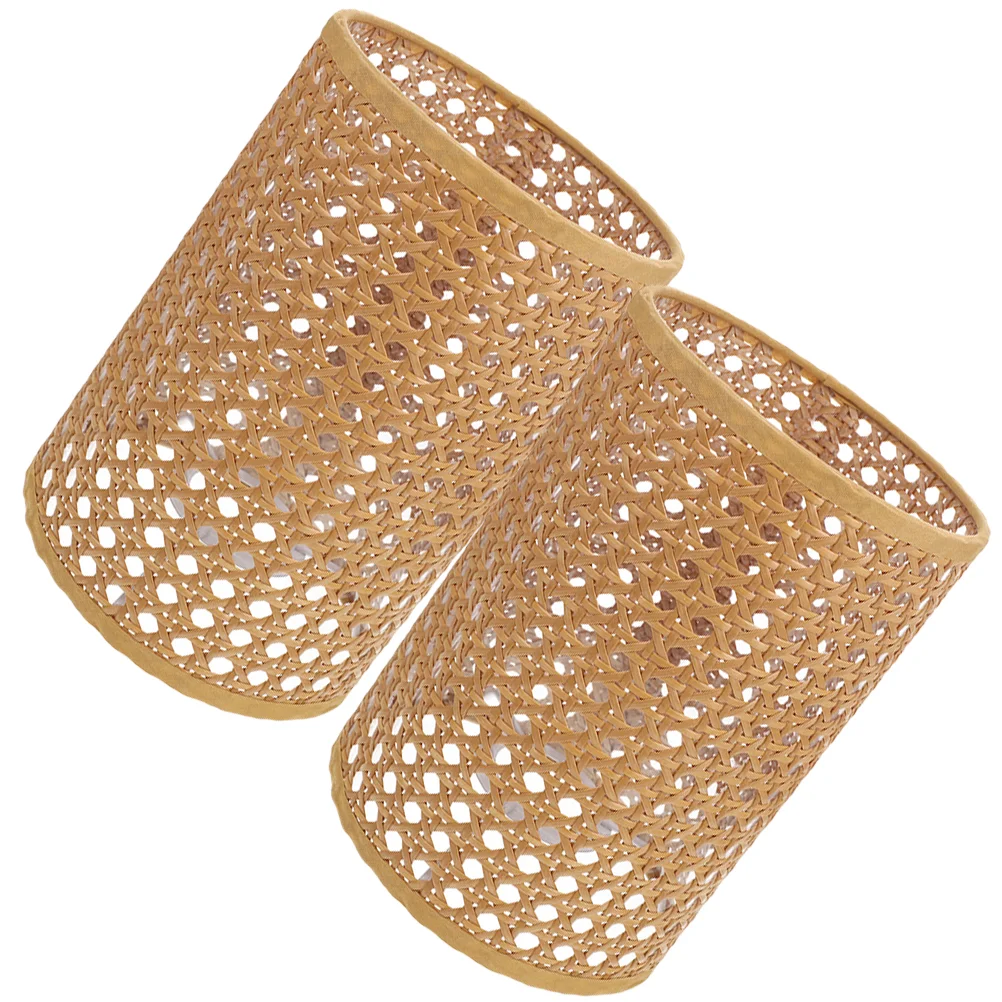 

Rattan Lamp Shade Hanging Pendant Light Cover Bulb Cage Guard for Chandelier, Ceiling, Floor, or Table Lamp in Dining Room