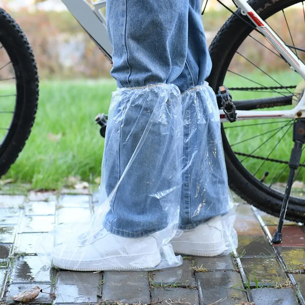 1 Pair Disposable Waterproof Shoe Covers With Elastic Ankles Overshoes Snowproof Sandproof Rain Boots Covers For Snow Sand