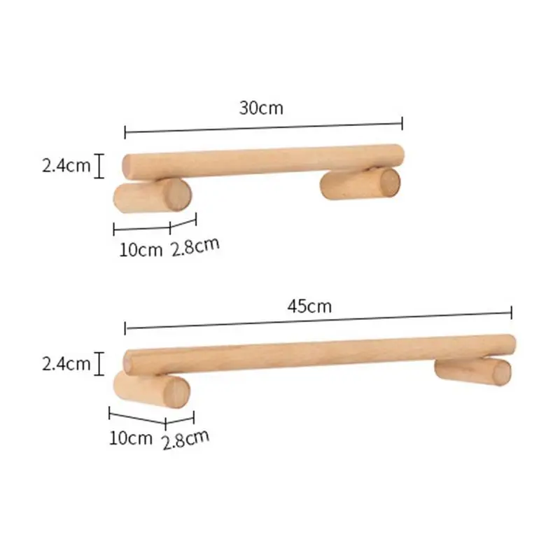 Wall-mounted Wooden Towel Rack Bath Towel Bar Hanger Bathroom Hanging Holder For Home Kitchen Storage Self