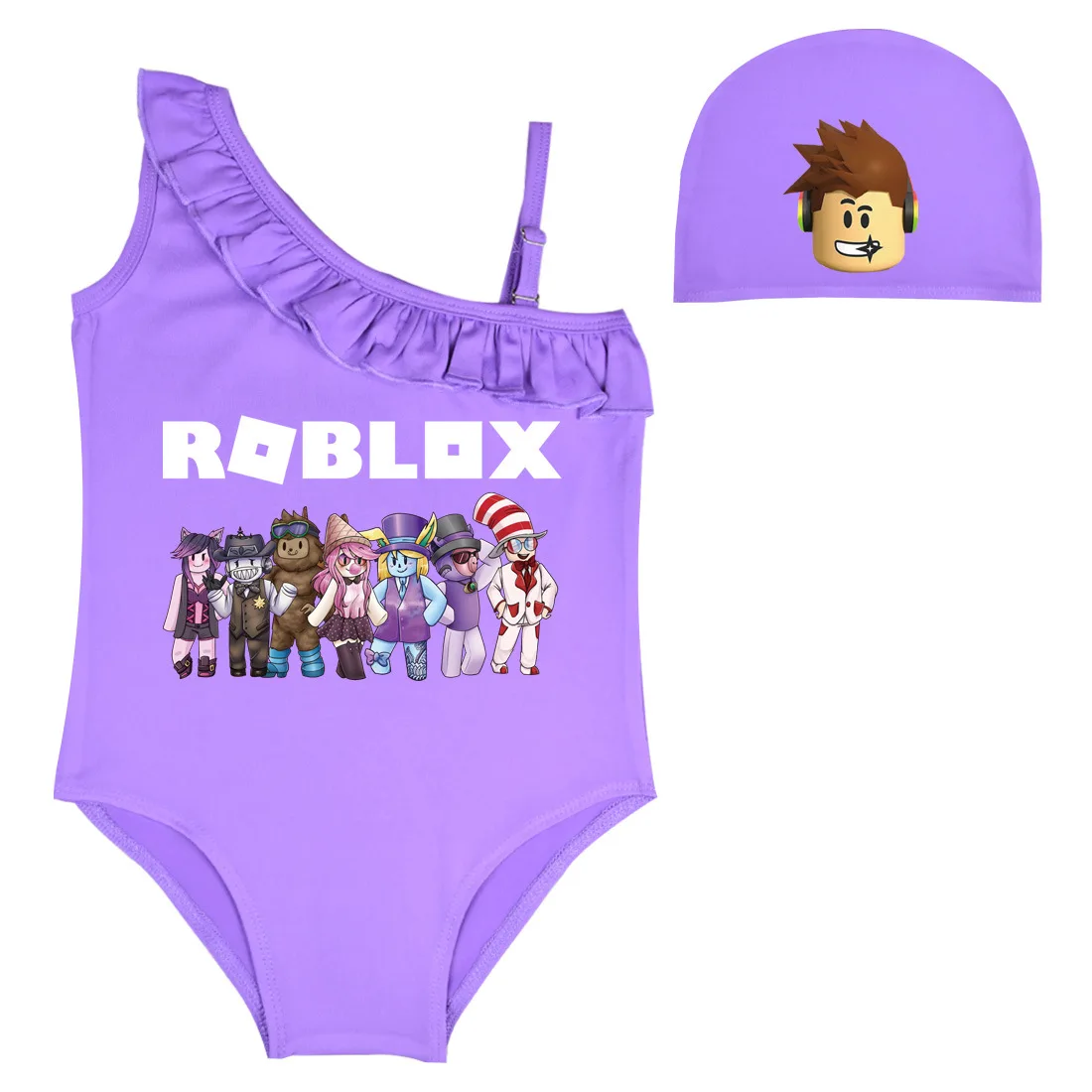 2024 New Game ROBLOX Swimwear European and American Children's Casual One-piece Swimsuit for Small and Medium-sized Children 2