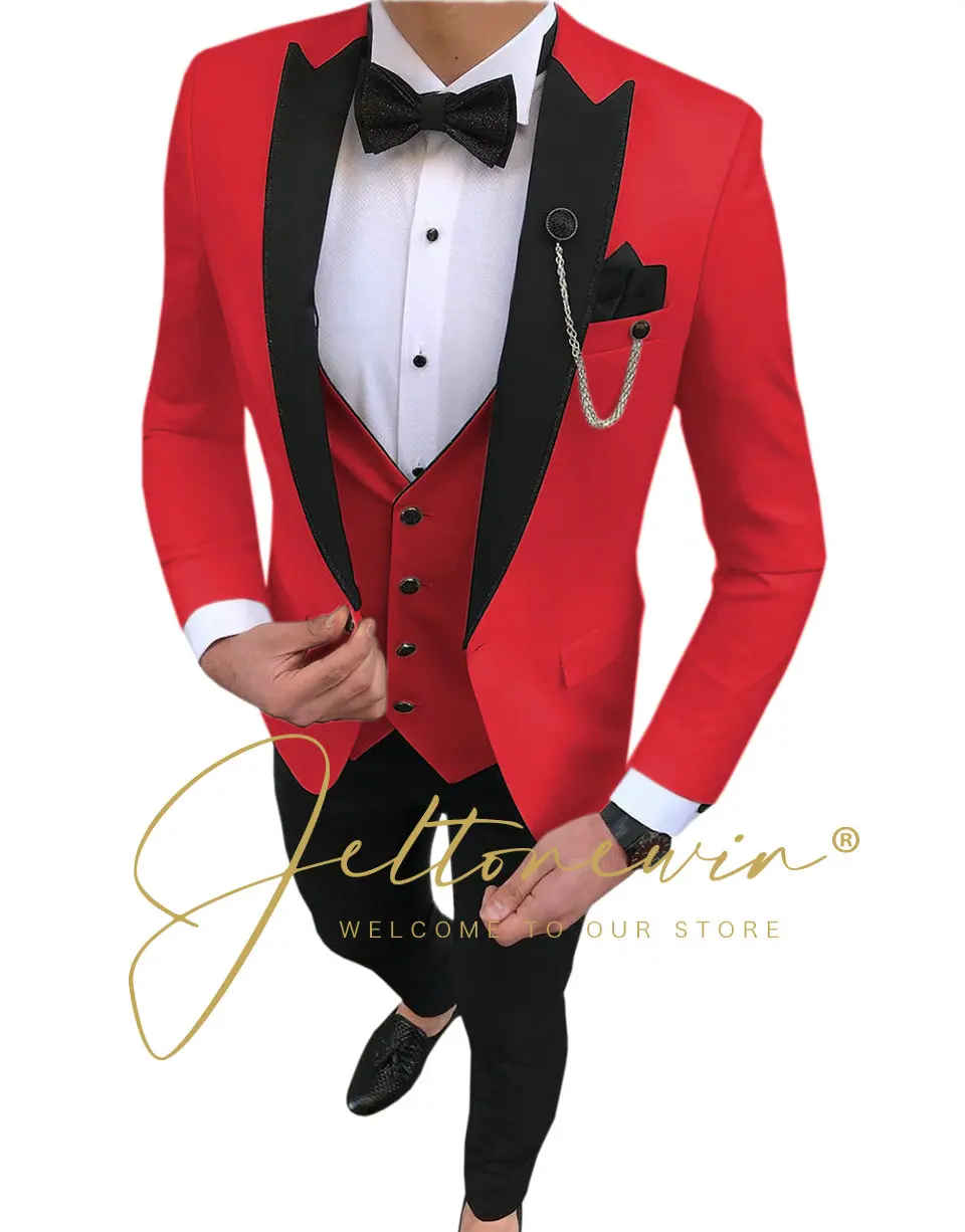 

Модные смокинги для жениха на одной пуговице, мужские блейзеры для жениха с лацканами с вырезом, мужские блейзеры, костюмы, куртка, брюки, свадебные костюмы для мужчин, мужской костюм