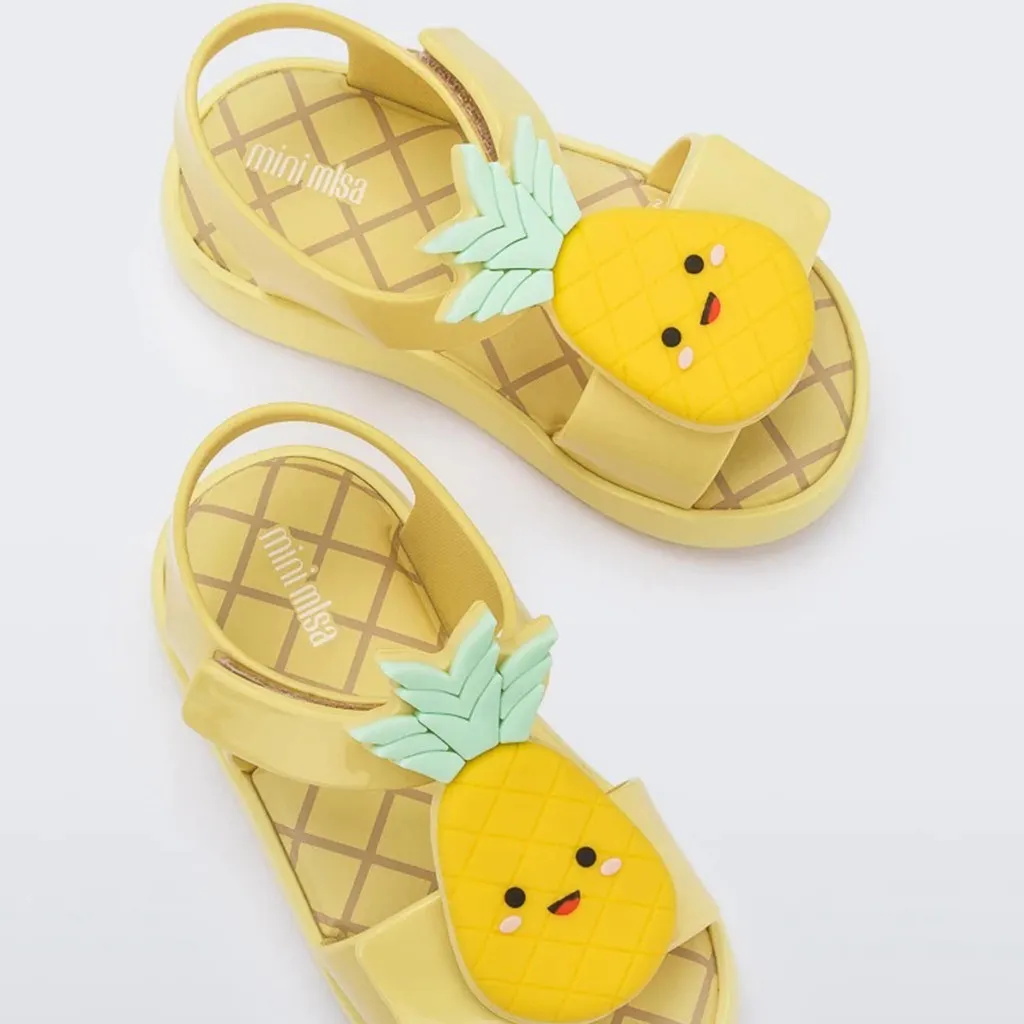 Mini Mlsa 2021 Kids Shoes Melflex Watermelon Straberry Pinapple Avocado Princess Beach Baby Girl Sandals Beach Shoe